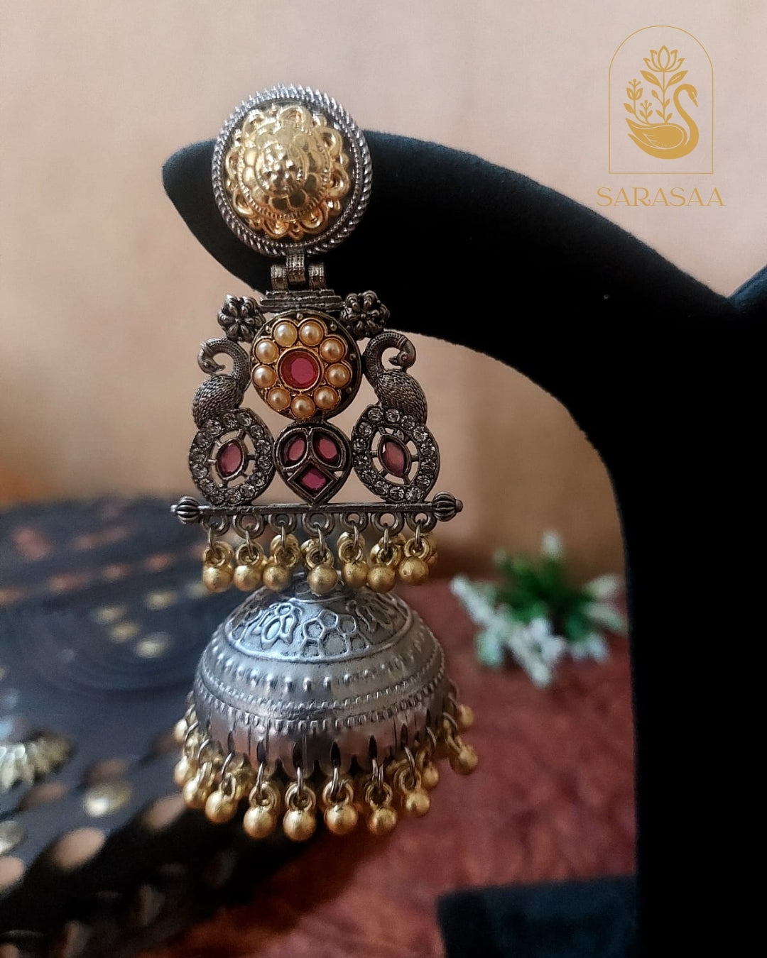 SarasaaFashion Priyaasi Dual Plated Jhumka - 105