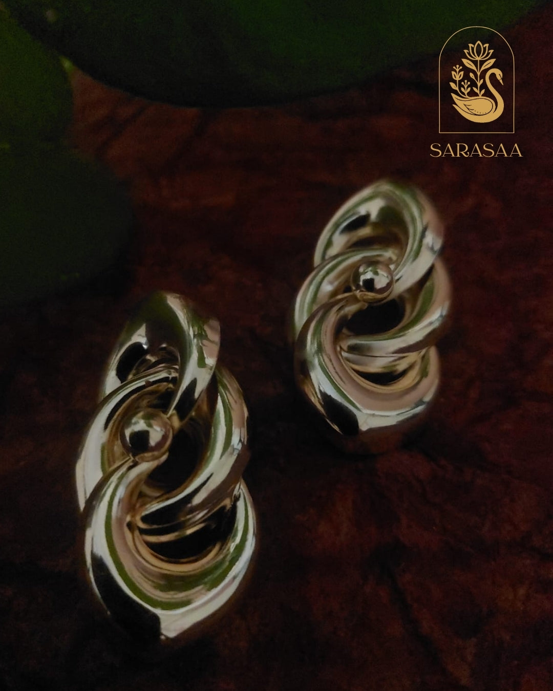 SarasaaFashion 18K Gold Plated Wavy Cloud Hoop Waterproof Anti Tarnish Earring - 129
