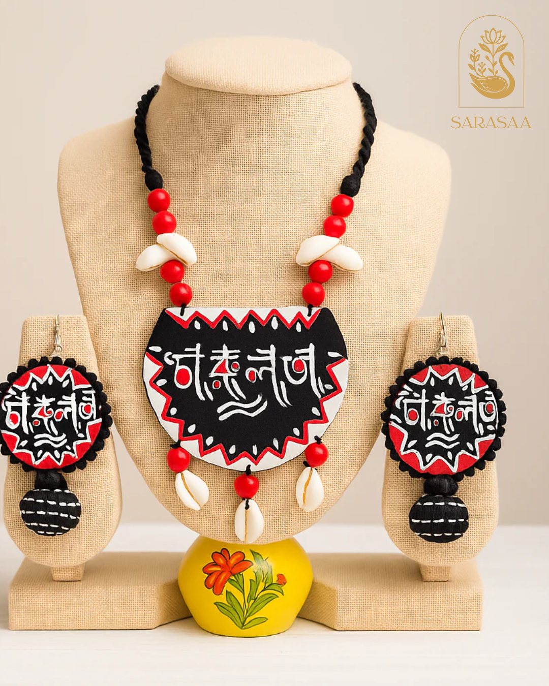 SarasaaFasion Handmade "শুভ নববর্ষ" Necklace with Shell Beads - 207