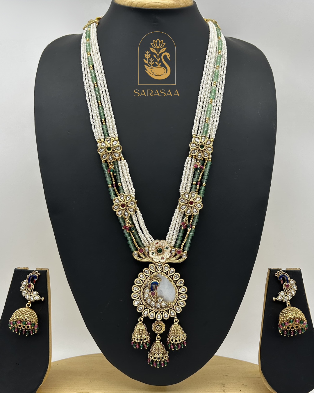 Sarasaa Rani Haar Multi-Strand Pearl & Beaded Necklace Set . - 240