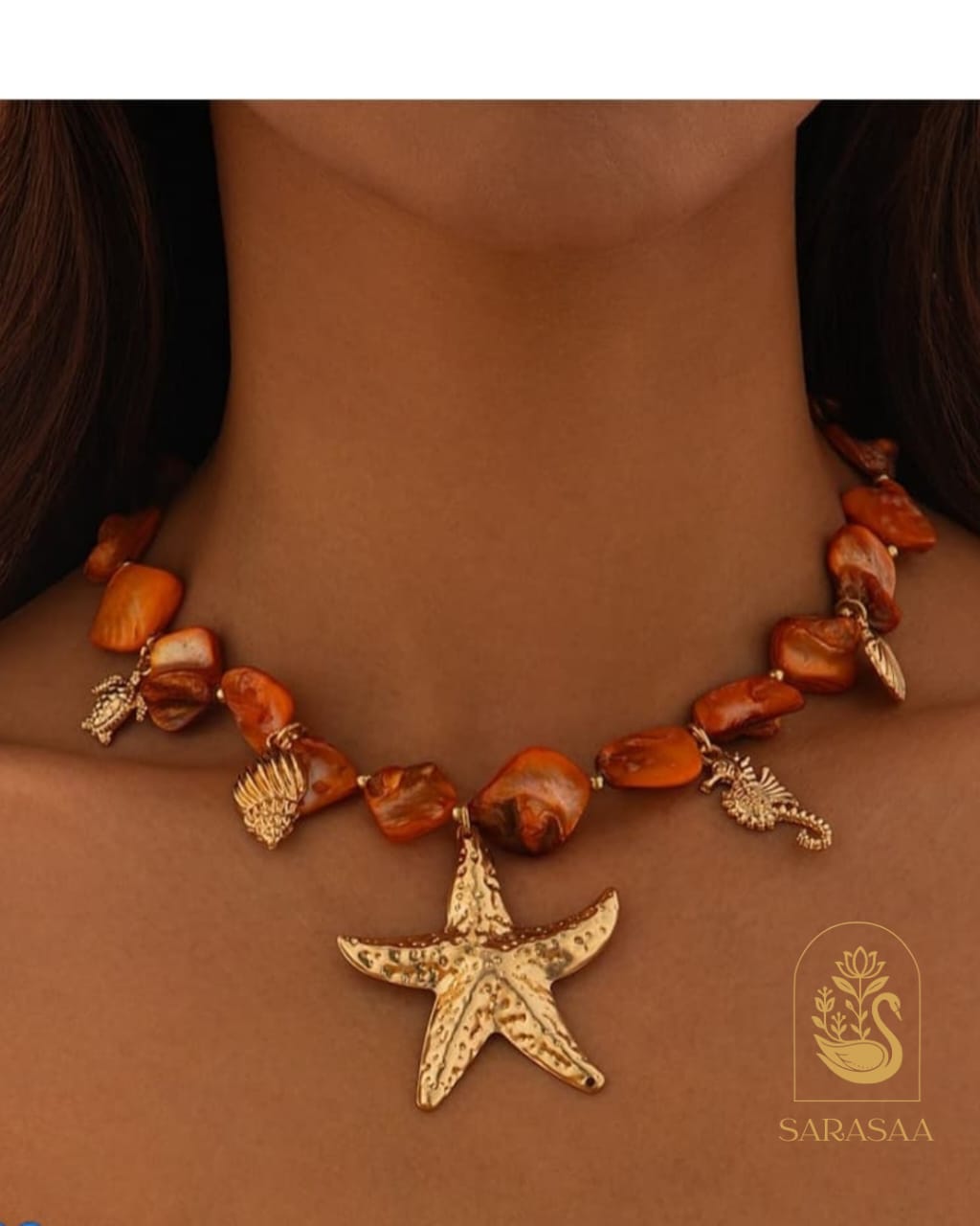 SarasaaFashion Starfish Corals Summer Necklace - 141