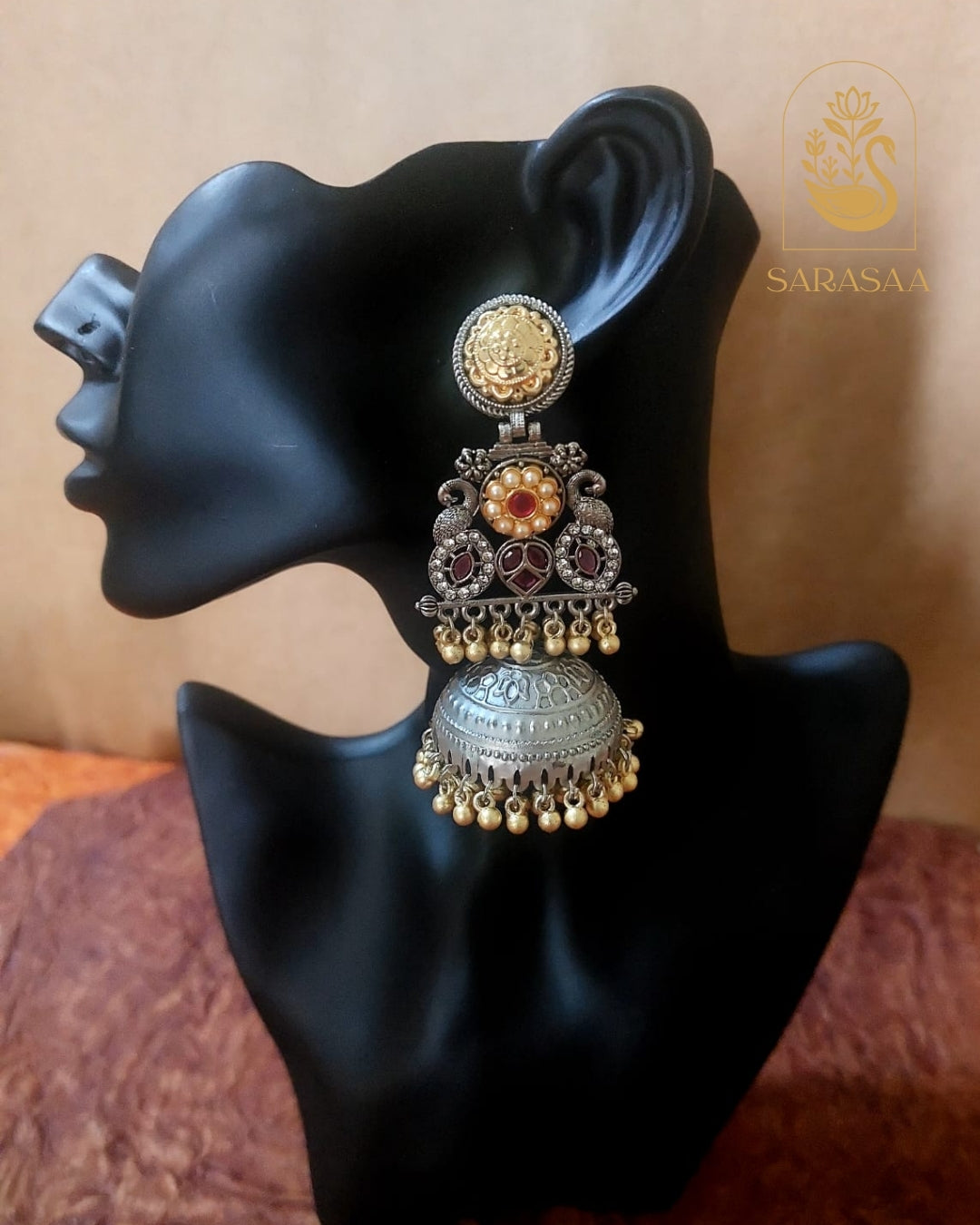 SarasaaFashion Priyaasi Dual Plated Jhumka  - 105