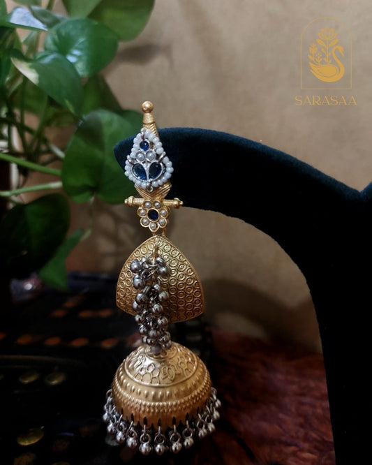 SarasaaFashion Long Dual Tone Plated Jhumka Earrings  - 102