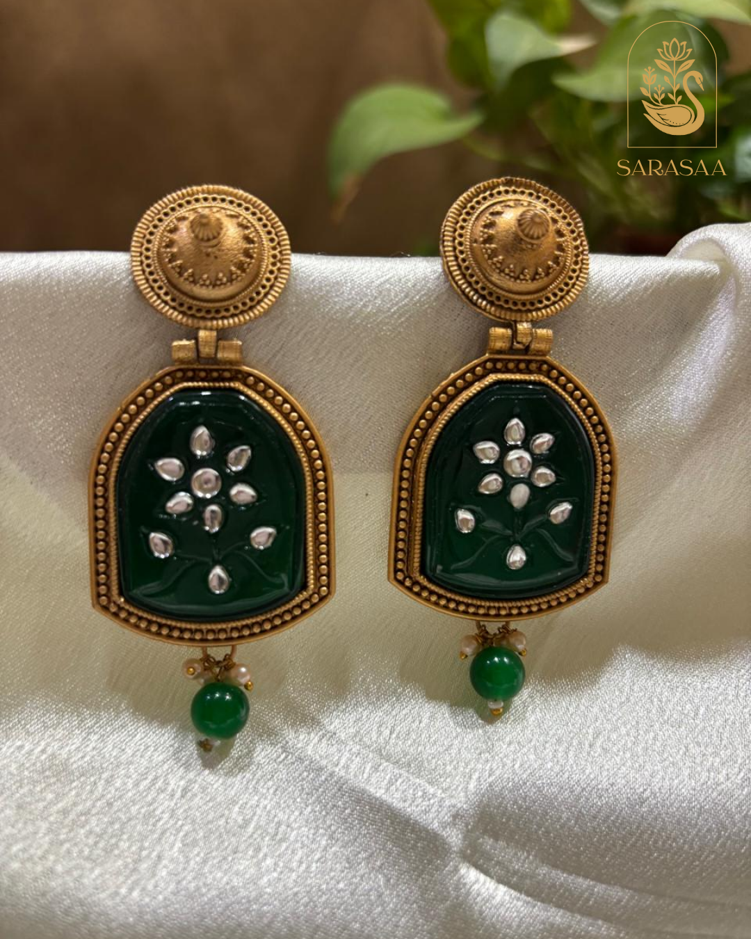 SarasaaFashion Gold-Toned Traditional Dangle Earrings, Masakali Navratri Earrings - 159