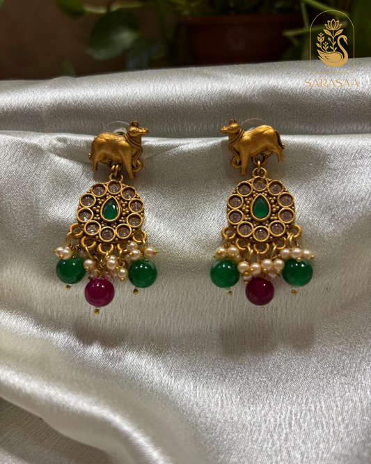 SarasaaFashion Charming Cow Motif Earring - 168