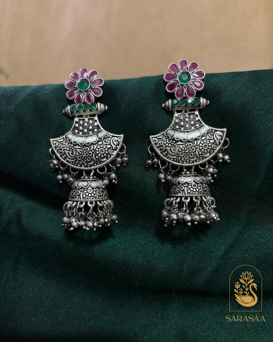 SarasaaFashion Exquisite Oxidized Silver Plated Earrings - 179