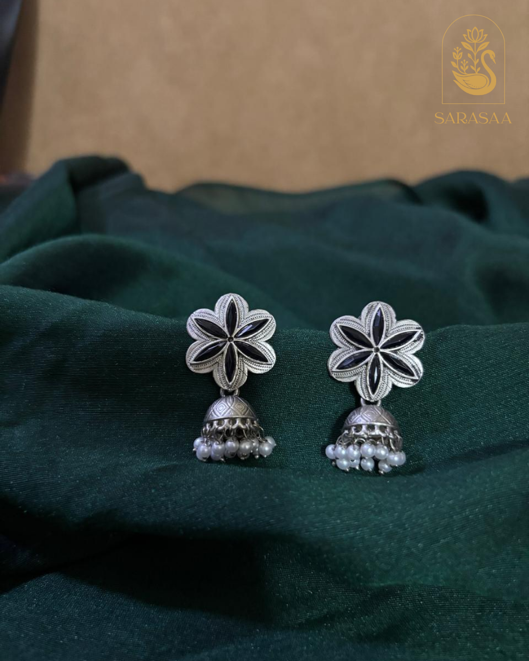SarasaaFashion Silver Danglers/Jhumka Earrings - 189