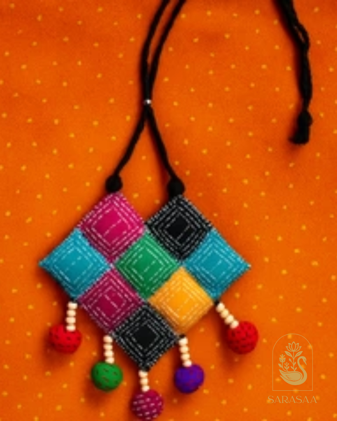 SarasaaFasion Multicolor Patchwork Handmade Necklace - 205