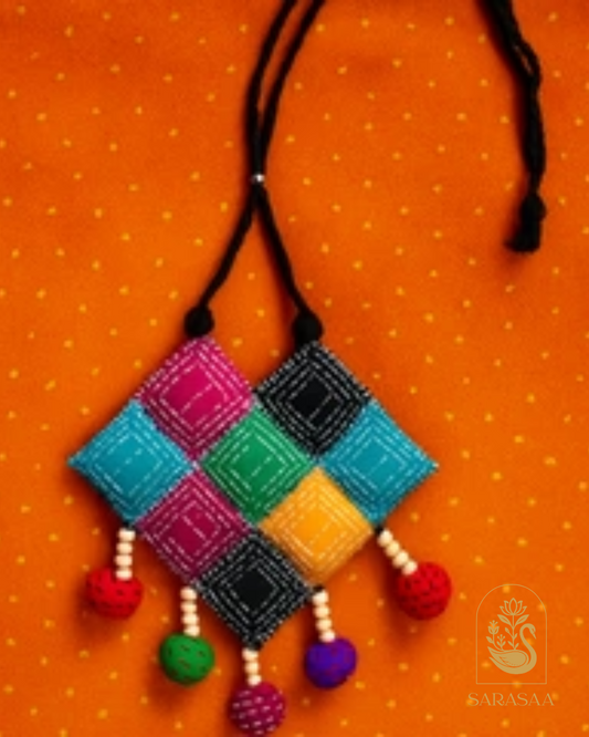 SarasaaFasion Multicolor Patchwork Handmade Necklace - 205