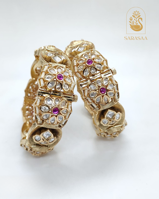 SarasaaFashion Kundan Kada Bangles. - 218