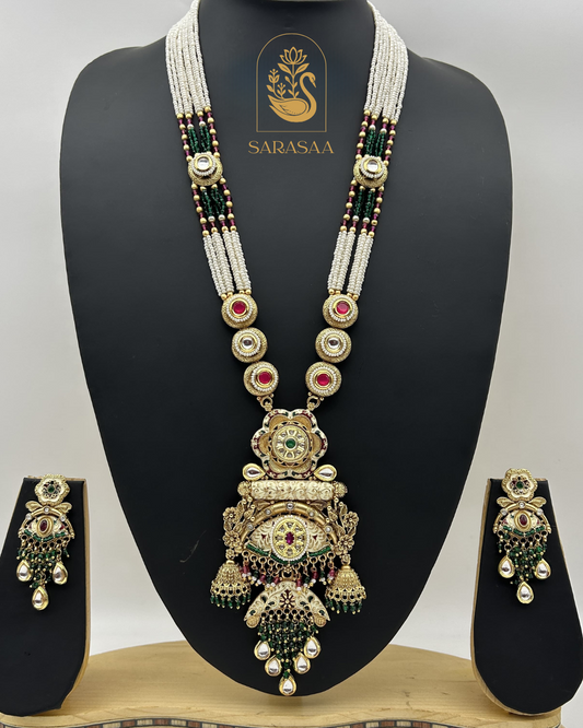Sarasaa Gold Antique Rajwadi Designer Jewellery Set for Women & Girls.  - 257