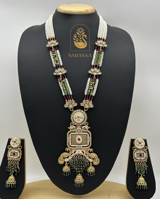 Sarasaa Gold Plated or Antique Rajwadi Designer Jewellery Set.  - 258