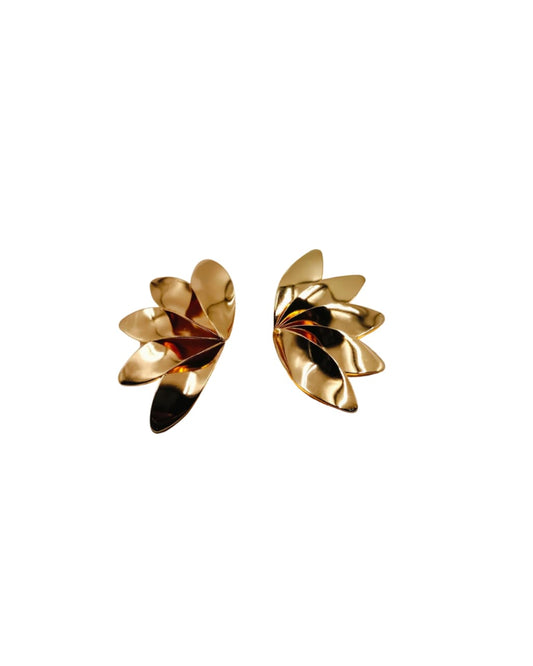 SarasaaFashion 18K Gold Plated Half Flower Anti Tarnish Earring  - 138