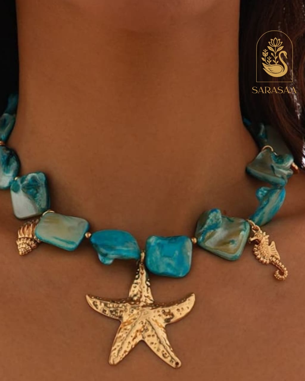 SarasaaFashion Starfish Shell Necklace  - 144