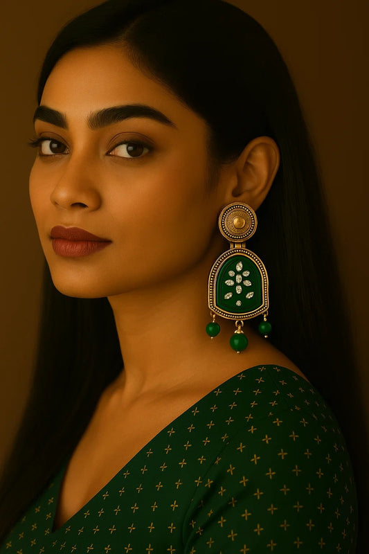 SarasaaFashion Gold-Toned Traditional Dangle Earrings, Masakali Navratri Earrings - 159