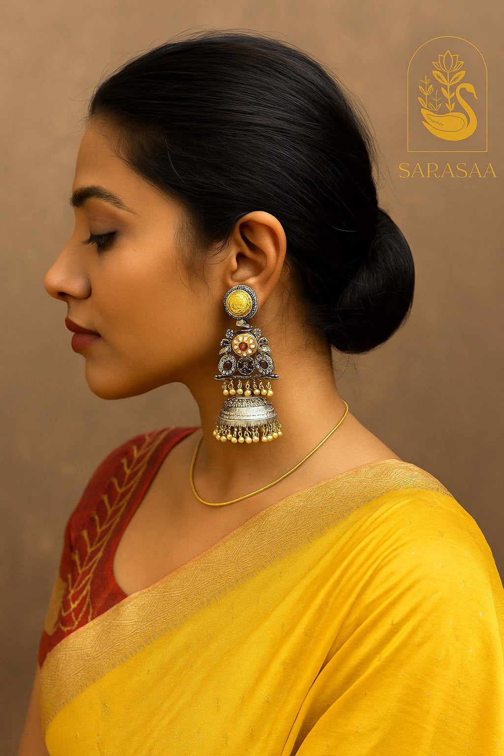 SarasaaFashion Priyaasi Dual Plated Jhumka  - 105